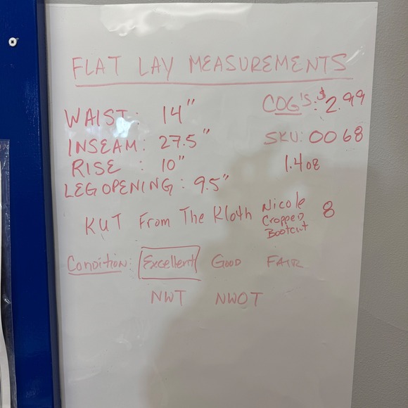 KUT from the Kloth Jeans Womens 8 Blue Nicole Cropped Bootcut Raw Hem Boho Indie - Picture 15 of 15